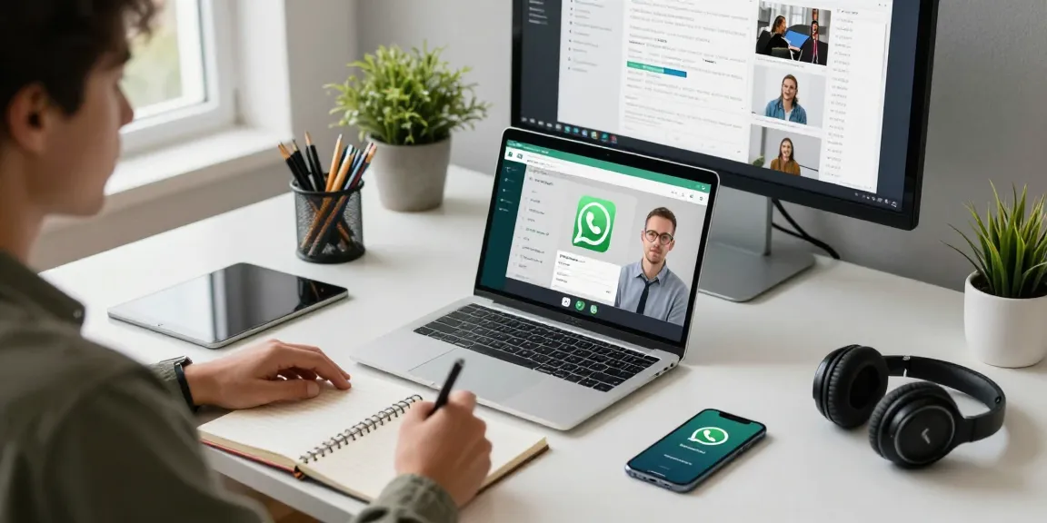 WhatsApp電腦版 in use on a user-friendly desktop workspace, showcasing video calls and efficient multitasking.