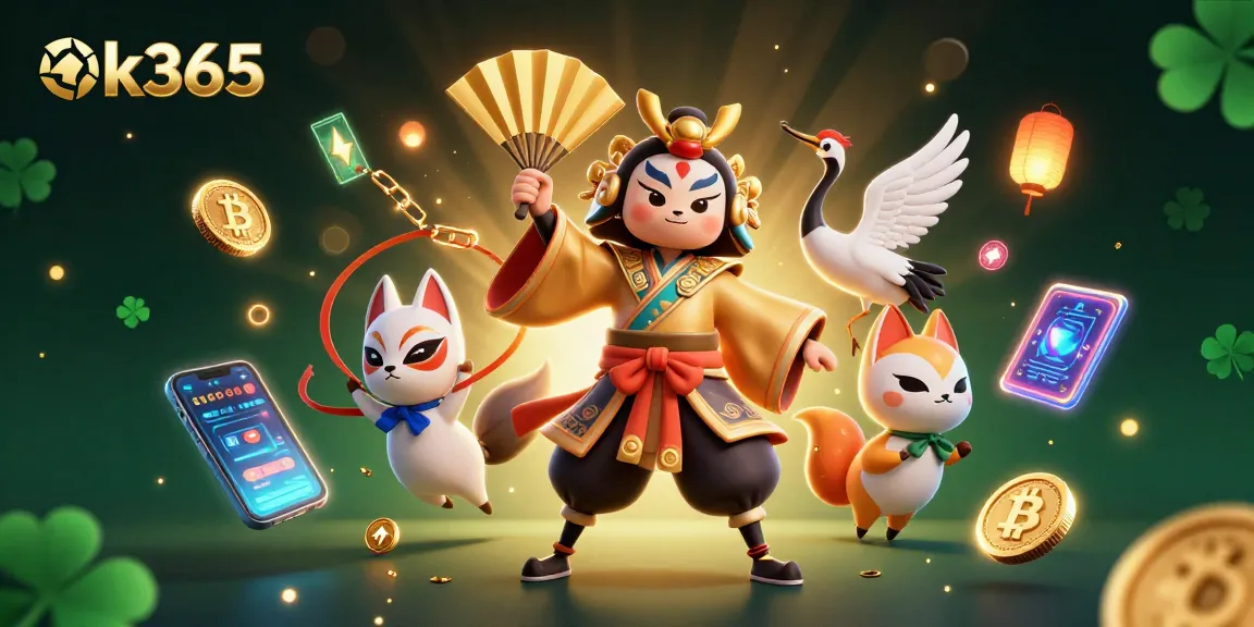 Engage in thrilling gaming adventures with 0k365's energetic casino scene filled with vibrant characters.