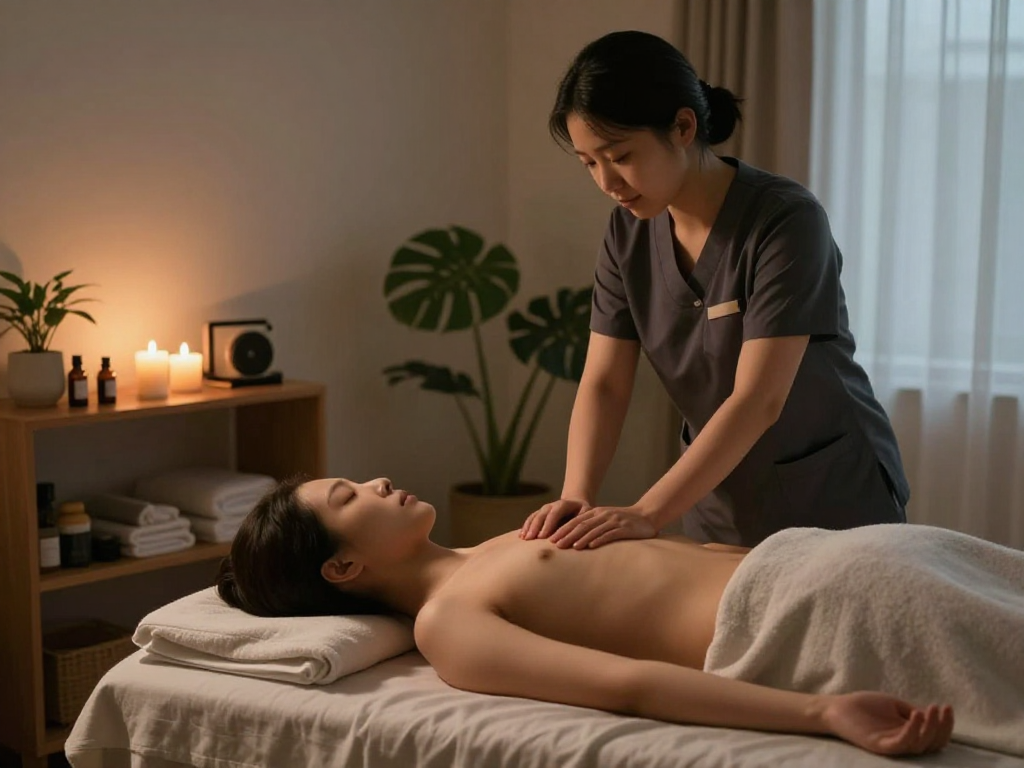 Enjoying 하남출장마사지 in a tranquil home environment with a professional massage therapist.