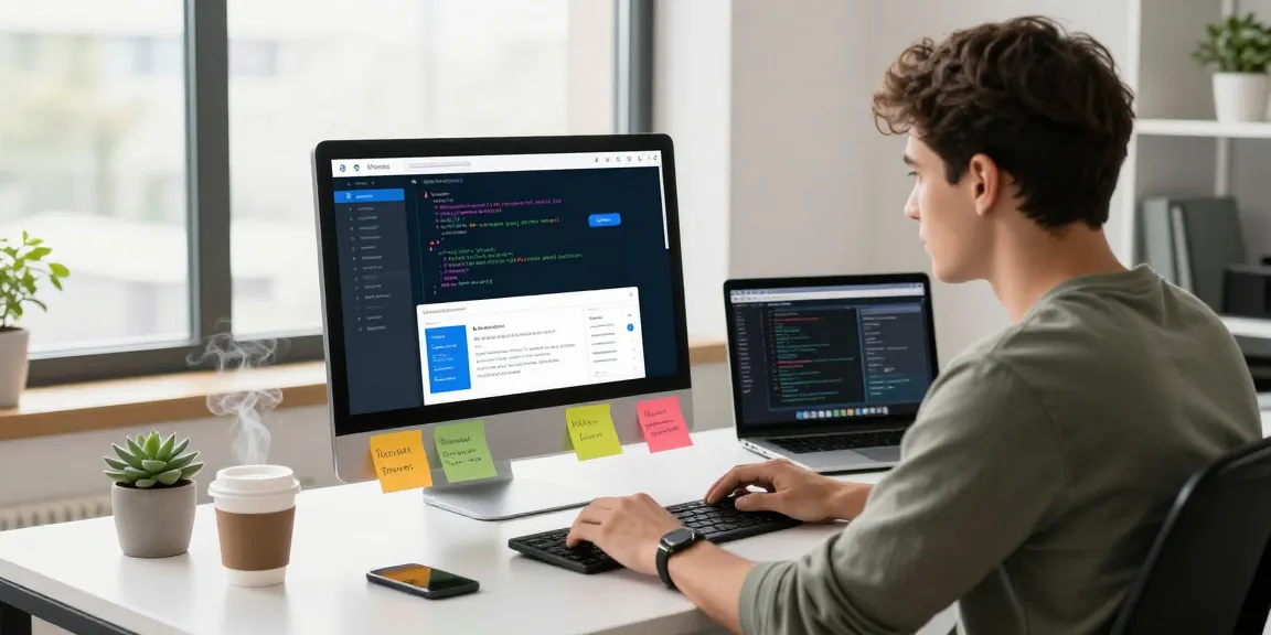 Using the Telegram web version in a modern workspace with tech tools and vibrant decor.