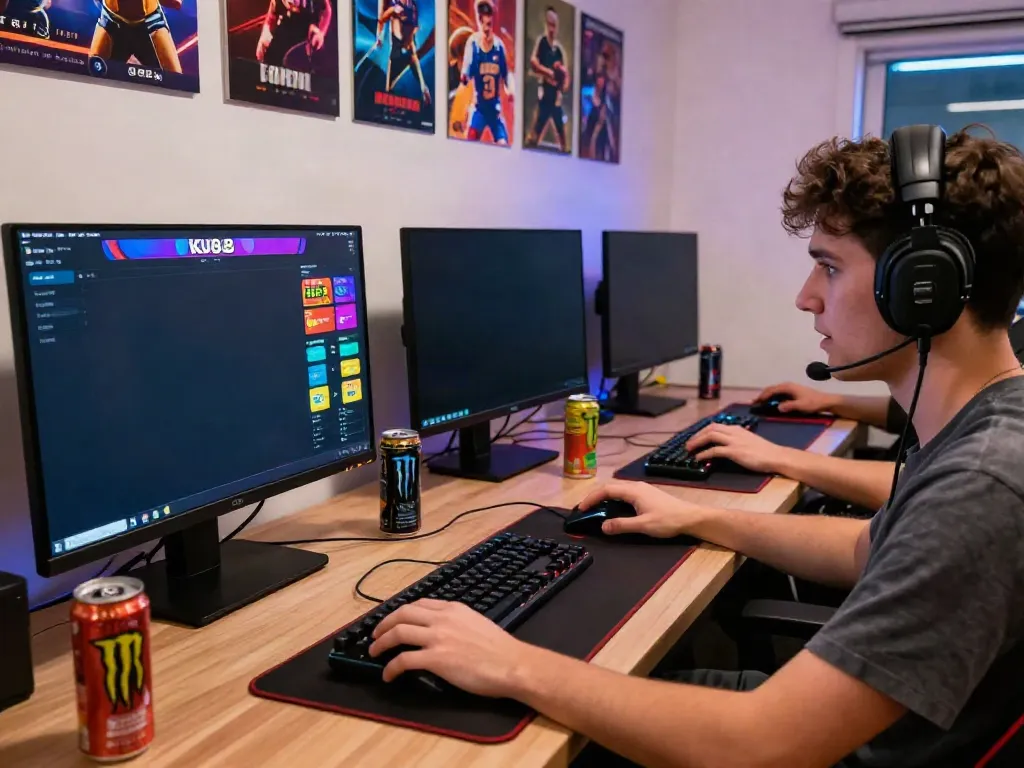 Player engaging with the vibrant betting options on https://ku88v1.com/ in a dynamic online gaming setup.
