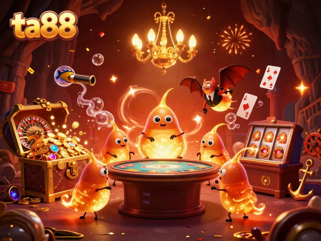 Experience thrilling gameplay at ta88 in a vibrant cave casino illuminated by bioluminescent glowworms.