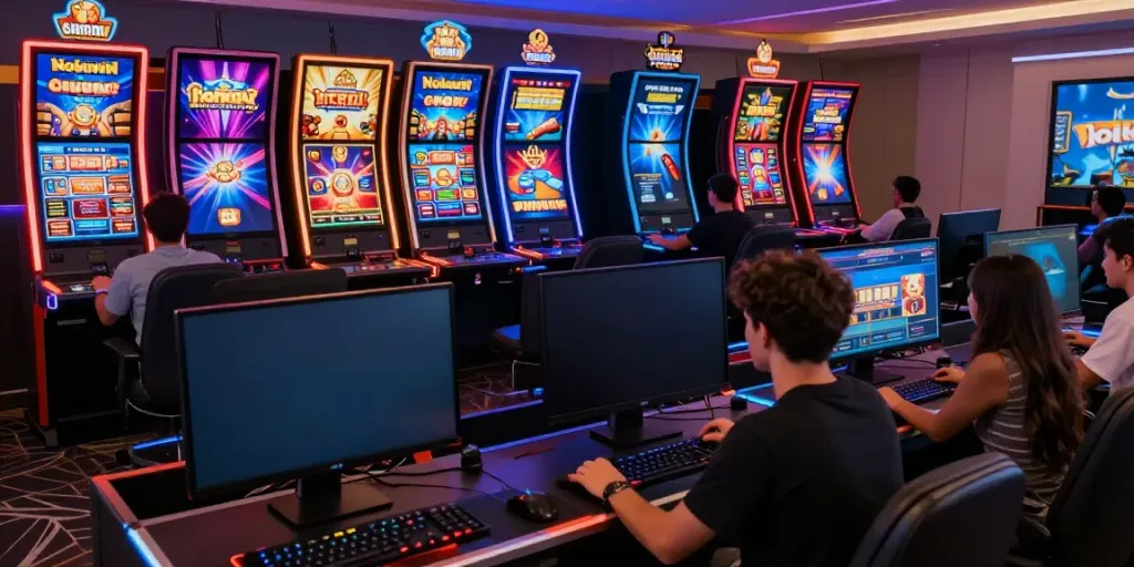 Nohuwin online gaming platform showcasing diverse slot and casino games in an exciting atmosphere.