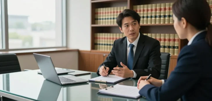 Engaging legal consultation showcasing J.K. Chaudhary & Associates at original site.