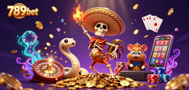 Trải nghiệm niềm vui tại 789bet với hình ảnh các nhân vật sống động trong sòng bạc sân khấu.
